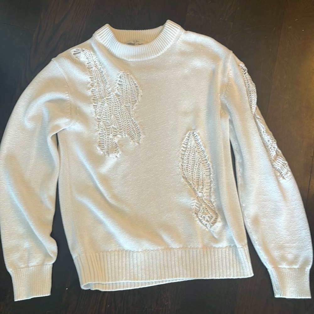 Tibi XXS white cotton sweater